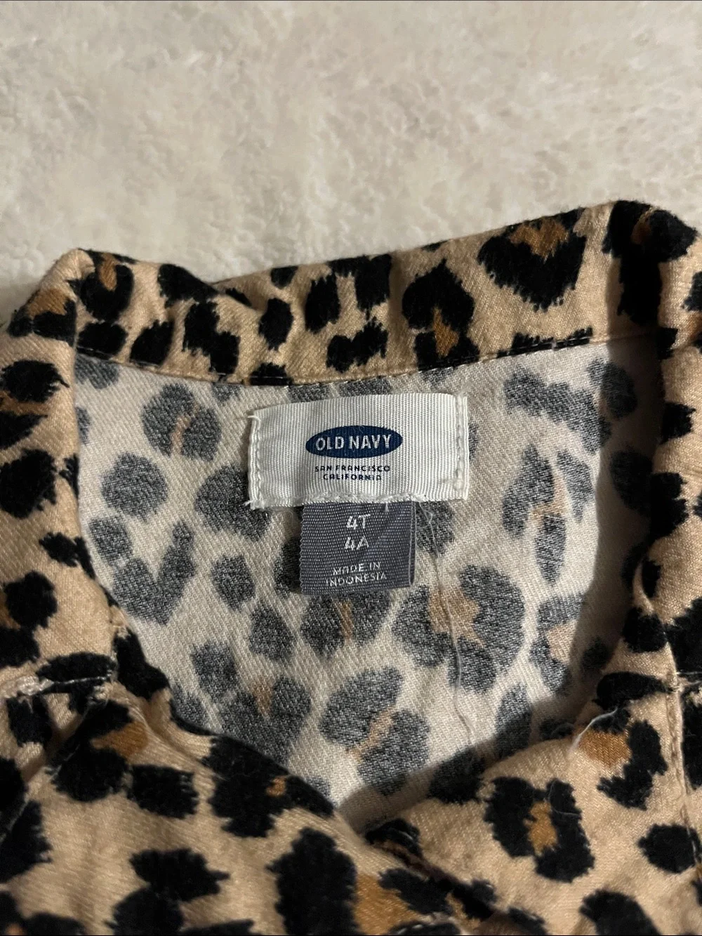 Old Navy Girls' Leopard Print Button-Front Dress - Tan & Black
